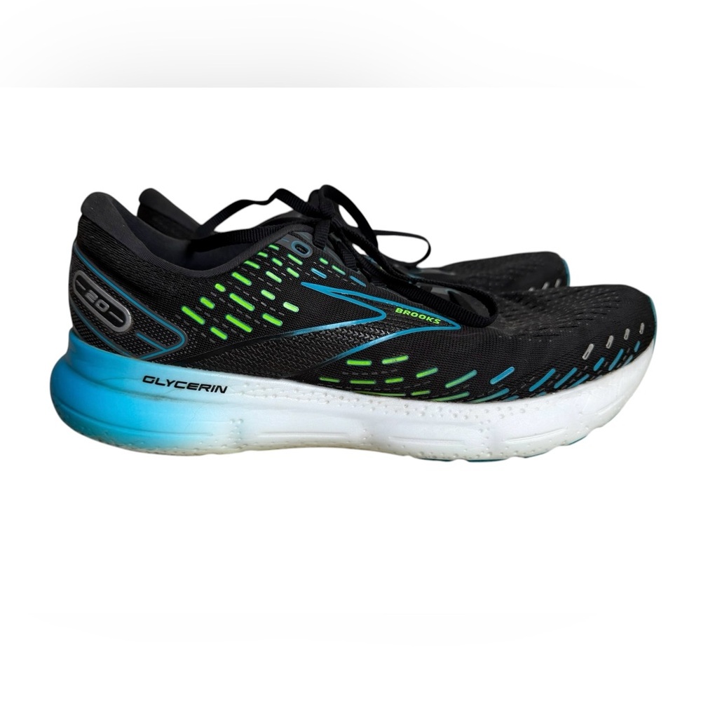 Brooks Glycerin GTS 20 Mens 11.5 Black Running Shoes Cushioned Trainer Gym